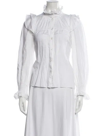 Pre-owned Isabel Marant Étoile Linen Long Sleeve Blouse In White
