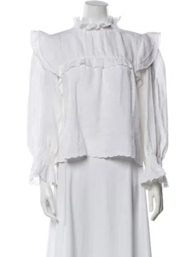 Pre-owned Isabel Marant Étoile Linen Long Sleeve Blouse In White