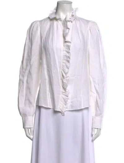 Pre-owned Isabel Marant Étoile Linen Long Sleeve Blouse In White
