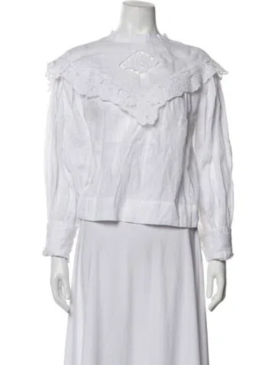 Pre-owned Isabel Marant Étoile Linen Long Sleeve Blouse In White