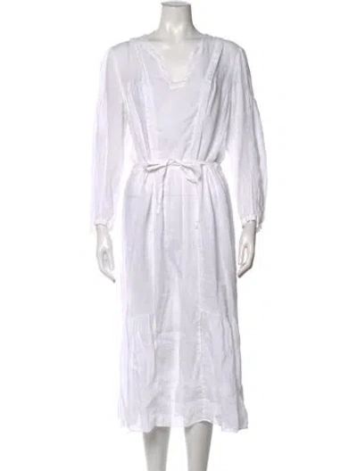 Pre-owned Isabel Marant Étoile Linen Midi Length Dress In White