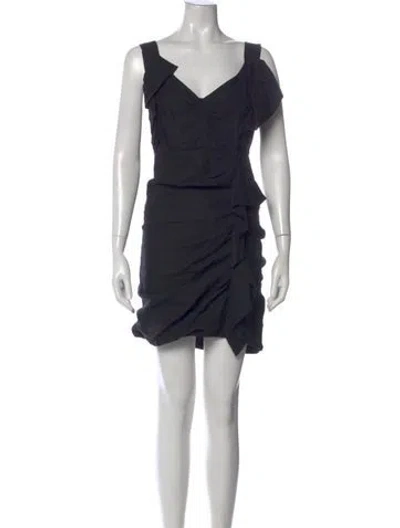 Pre-owned Isabel Marant Étoile Linen Mini Dress In Black