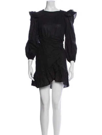 Pre-owned Isabel Marant Étoile Linen Mini Dress In Black