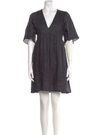 Pre-owned Isabel Marant Étoile Linen Mini Dress In Blue