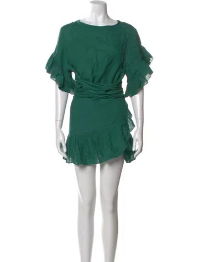 Pre-owned Isabel Marant Étoile Linen Mini Dress In Green