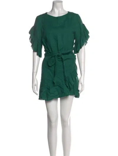 Pre-owned Isabel Marant Étoile Linen Mini Dress In Green