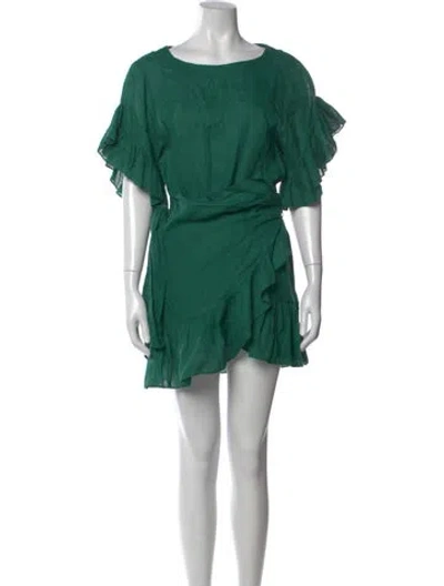 Pre-owned Isabel Marant Étoile Linen Mini Dress In Green