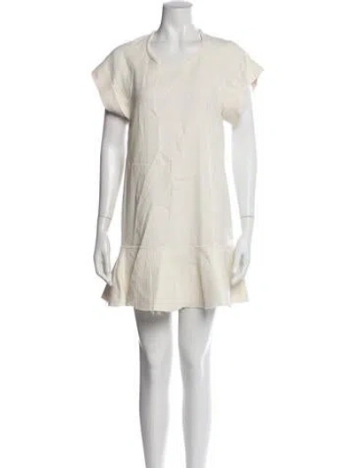 Pre-owned Isabel Marant Étoile Linen Mini Dress In Neutral