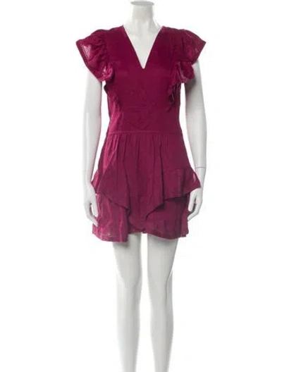 Pre-owned Isabel Marant Étoile Linen Mini Dress In Purple