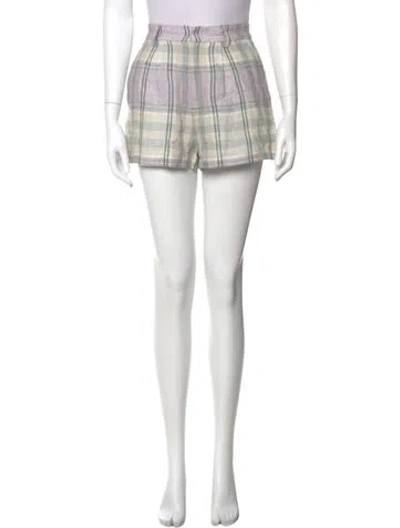 Pre-owned Isabel Marant Étoile Linen Mini Shorts In Purple