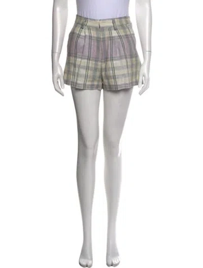 Pre-owned Isabel Marant Étoile Linen Mini Shorts In Purple