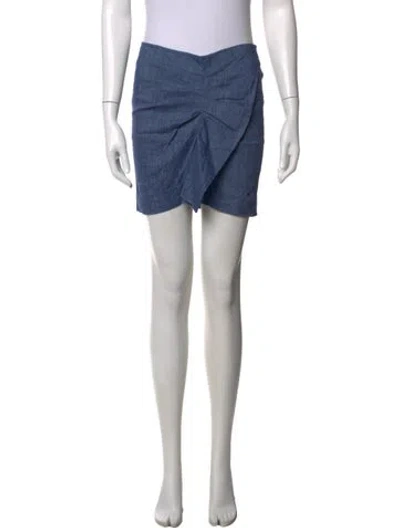 Pre-owned Isabel Marant Étoile Linen Mini Skirt In Blue