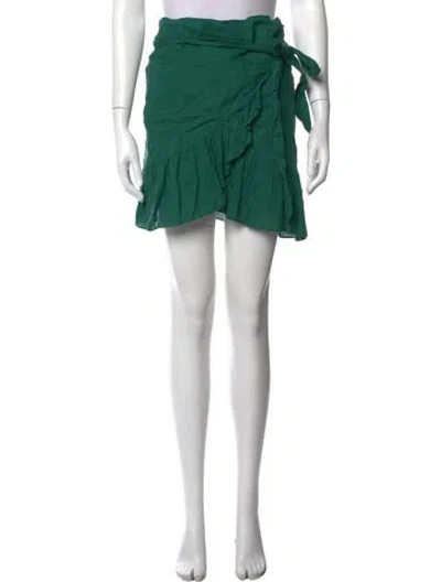 Pre-owned Isabel Marant Étoile Linen Mini Skirt In Green