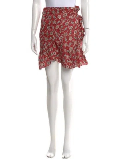 Pre-owned Isabel Marant Étoile Linen Mini Skirt In Red