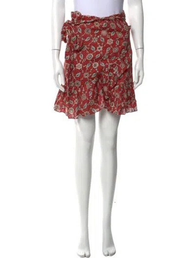 Pre-owned Isabel Marant Étoile Linen Mini Skirt In Red