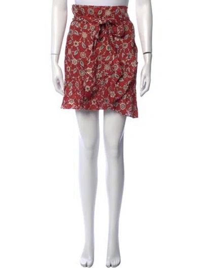 Pre-owned Isabel Marant Étoile Linen Mini Skirt In Red