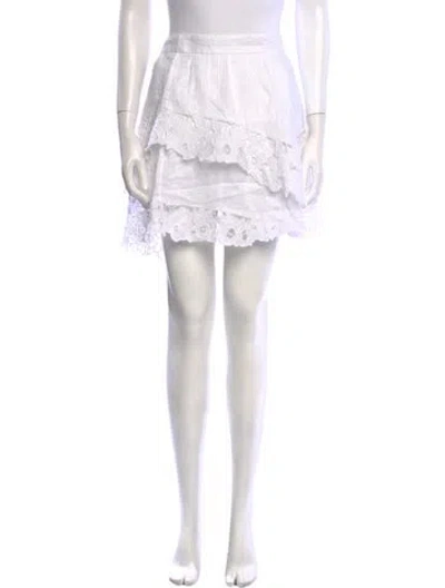 Pre-owned Isabel Marant Étoile Linen Mini Skirt In White
