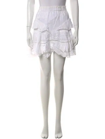 Pre-owned Isabel Marant Étoile Linen Mini Skirt In White