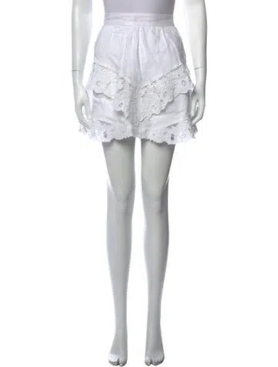 Pre-owned Isabel Marant Étoile Linen Mini Skirt In White