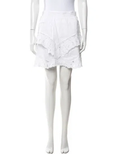 Pre-owned Isabel Marant Étoile Linen Mini Skirt In White