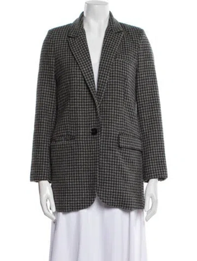 Pre-owned Isabel Marant Étoile Linen Plaid Print Blazer In Gray