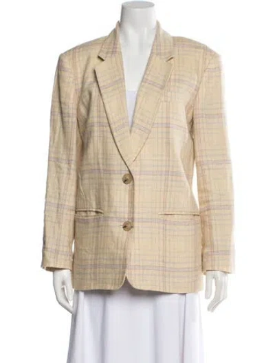 Pre-owned Isabel Marant Étoile Linen Plaid Print Blazer In Neutral