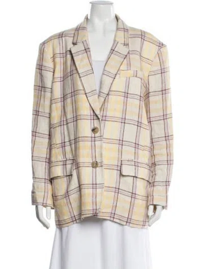 Pre-owned Isabel Marant Étoile Linen Plaid Print Blazer In Neutrals
