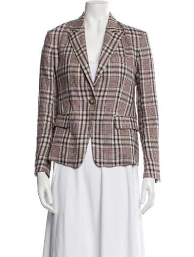Pre-owned Isabel Marant Étoile Linen Plaid Print Blazer In Red