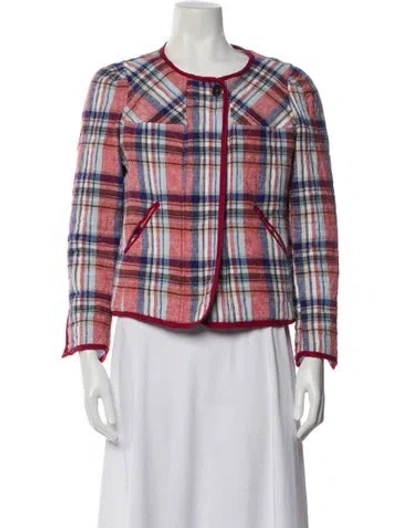 Pre-owned Isabel Marant Étoile Linen Plaid Print Jacket In Multi