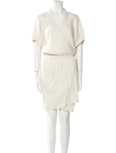 Pre-owned Isabel Marant Étoile Linen Pleated Accents Robe In Neutral