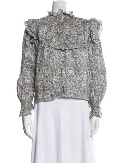 Pre-owned Isabel Marant Étoile Linen Printed Blouse