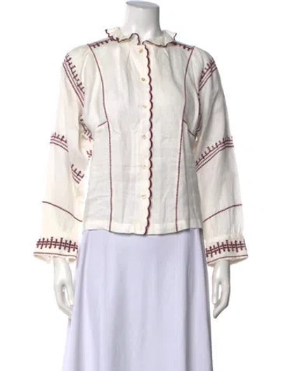 Pre-owned Isabel Marant Étoile Linen Printed Blouse In Neutral