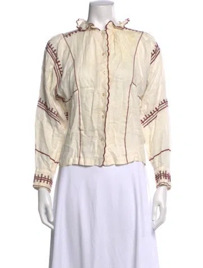 Pre-owned Isabel Marant Étoile Linen Printed Blouse In Neutrals