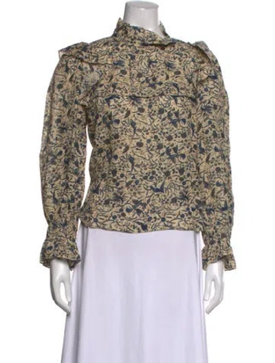 Pre-owned Isabel Marant Étoile Linen Printed Blouse In Neutrals