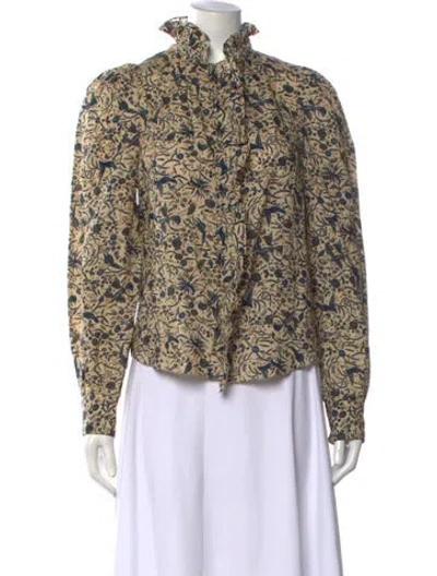 Pre-owned Isabel Marant Étoile Linen Printed Blouse In Neutrals