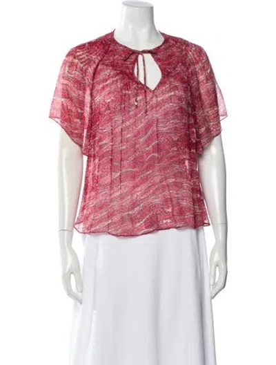 Pre-owned Isabel Marant Étoile Linen Printed Blouse In Pink