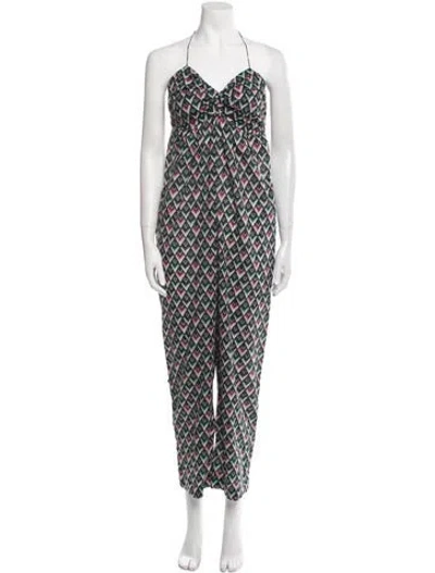 Pre-owned Isabel Marant Étoile Linen Printed Jumpsuit In White