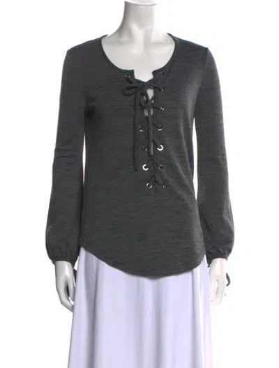 Pre-owned Isabel Marant Étoile Linen Scoop Neck Polo In Gray