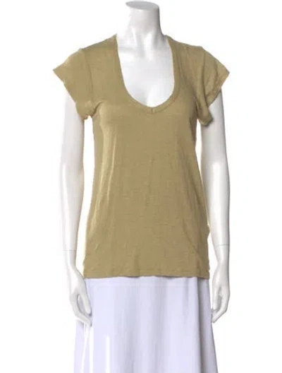 Pre-owned Isabel Marant Étoile Linen Scoop Neck Sweater W/ Tags In Green