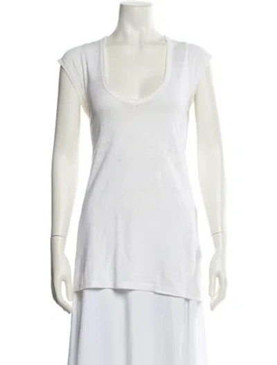 Pre-owned Isabel Marant Étoile Linen Scoop Neck T-shirt In Neutral