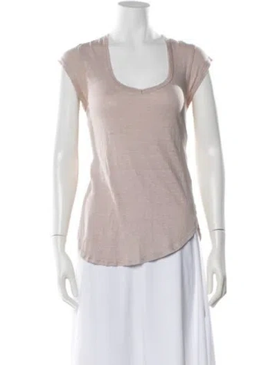 Pre-owned Isabel Marant Étoile Linen Scoop Neck T-shirt In Neutral