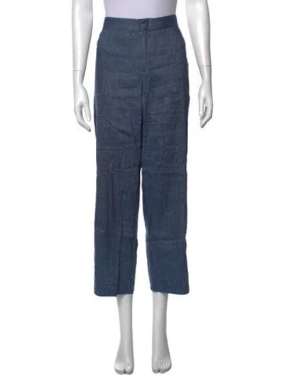 Pre-owned Isabel Marant Étoile Linen Straight Leg Pants In Blue