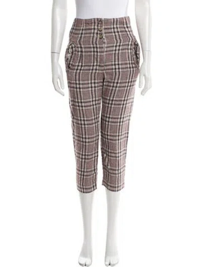 Pre-owned Isabel Marant Étoile Linen Straight Leg Pants In White