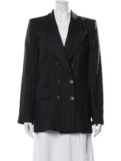 Pre-owned Isabel Marant Étoile Linen Striped Blazer In Black