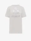 Isabel Marant Étoile Linen T-shirt With Laminated Logo On The Front In White