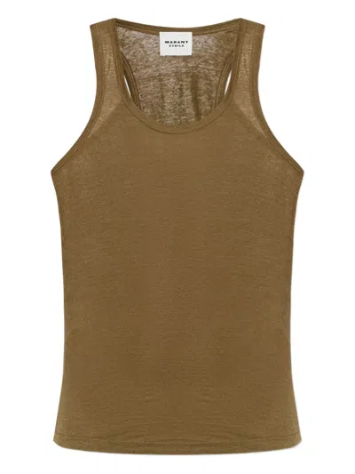 Isabel Marant Étoile Linen Tank Top In Brown