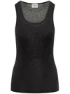 Isabel Marant Étoile Linen Tank Top In Jersey In Black  