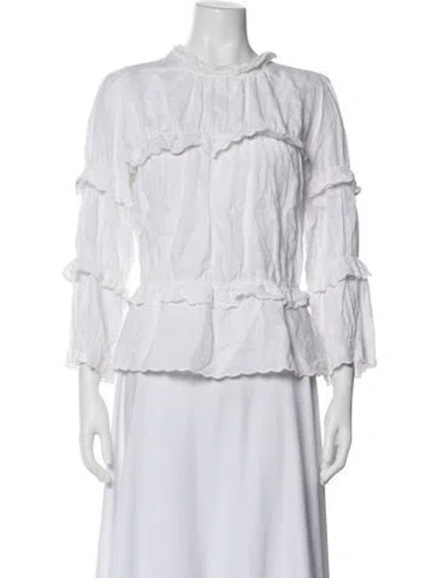 Pre-owned Isabel Marant Étoile Linen Three-quarter Sleeve Blouse In Neutral