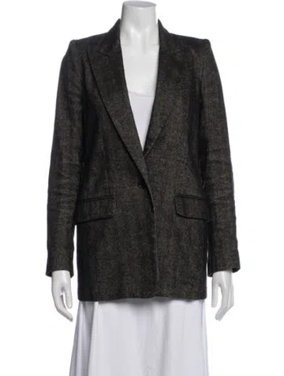 Pre-owned Isabel Marant Étoile Linen Tweed Pattern Coat In Multicolor