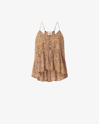 Isabel Marant Étoile Lirhetta Floral-print Organic Cotton-voile Top In Multi